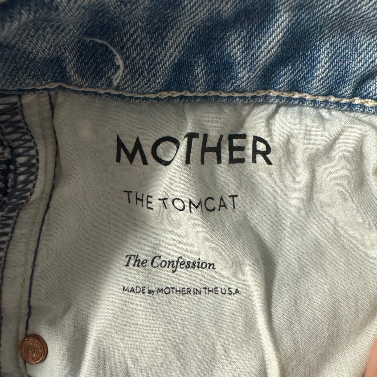 Custom Mother Womens The Tomcat in The Confession Distressed Denim Jeans High Rise 28 J4W1SF69Q Buying Cheap