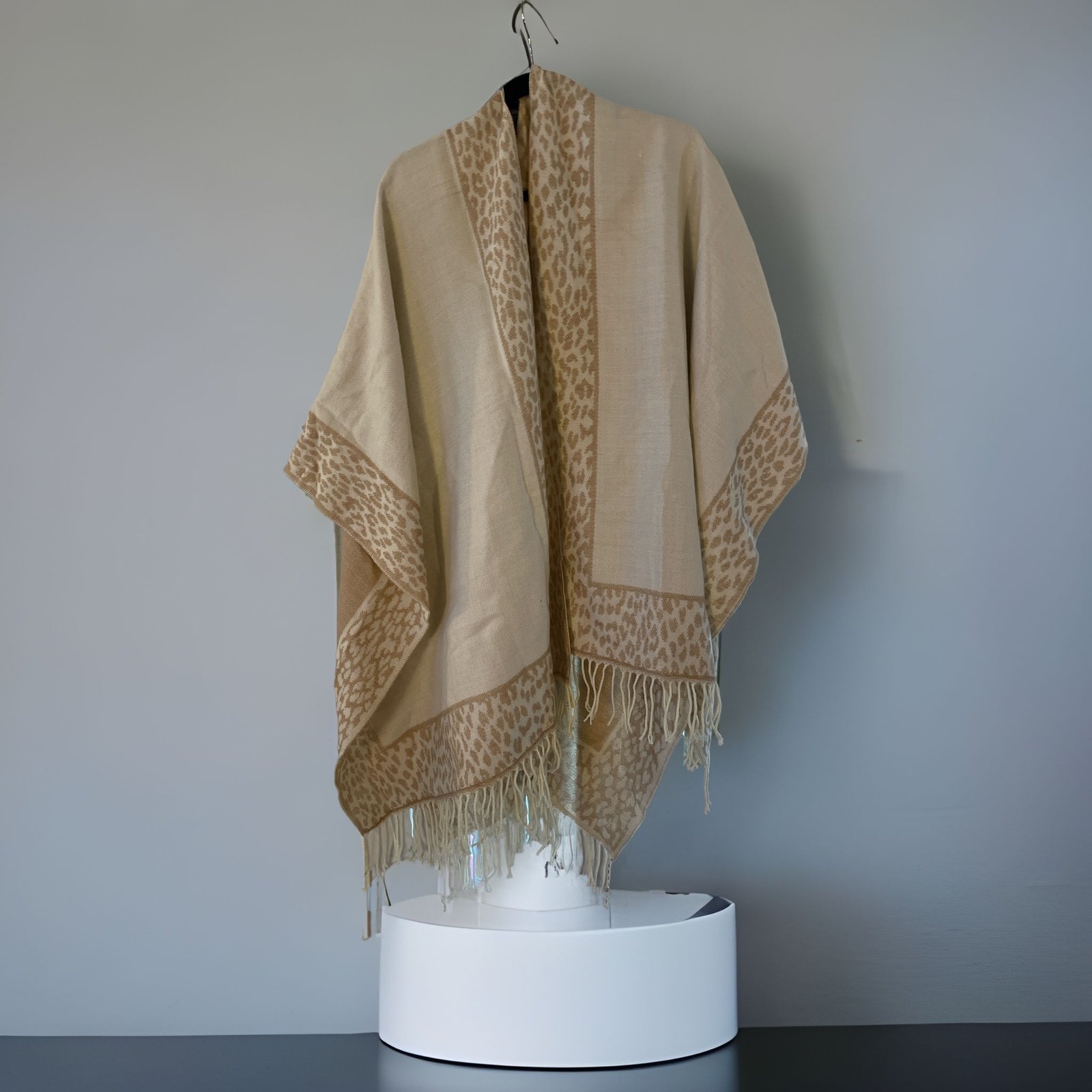 The Best Seller East 5th Tan White Open Shawl Wrap - On
