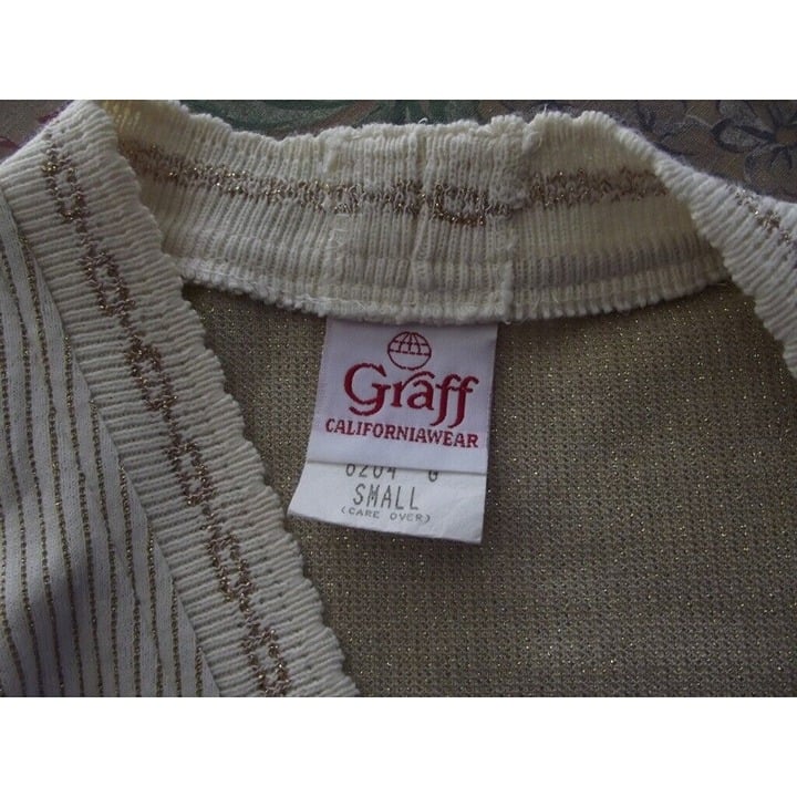 Custom Graff Californiawear Cardigan Small Off-White metallic Gold sweater geo floral ogVZ8ZdO0 outlet online shop
