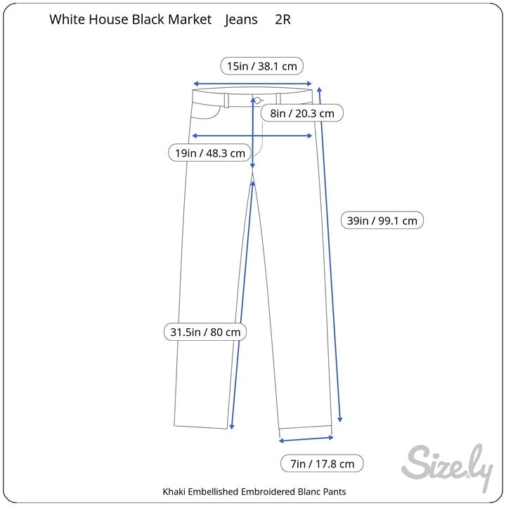 Elegant White House Black Market Jeans Womens 2R Khaki Denim Embellished Low Rise Ladies pFycvbHVK High Quaity