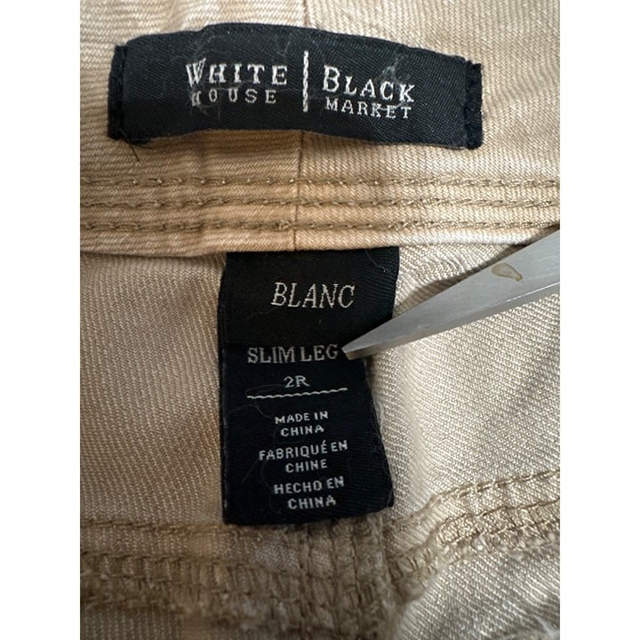 Elegant White House Black Market Jeans Womens 2R Khaki Denim Embellished Low Rise Ladies pFycvbHVK High Quaity