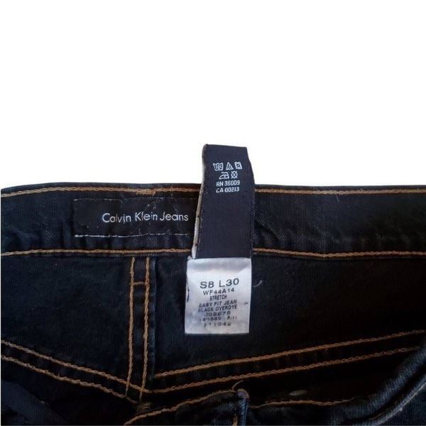 Classic Calvin Klein Women´s Size 8 Easy Fit Jeans Black Overdye Straight Leg Stretch nvE0icAPe High Quaity
