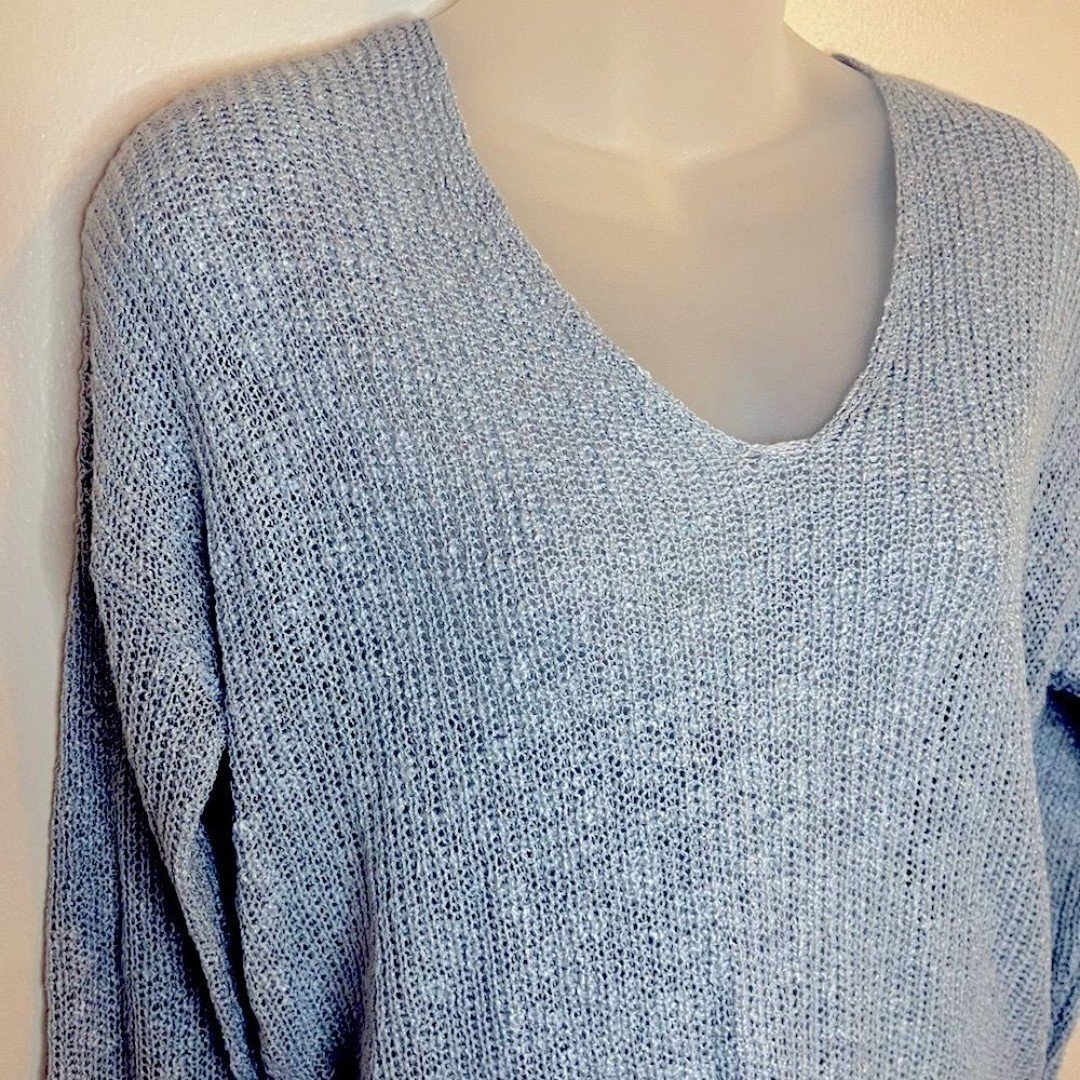 big discount Moon & Madison Light Blue Knitted Long Sleeve Twist Back Sweater Size Small J0vMfCkER Low Price