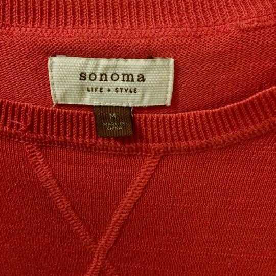 The Best Seller Orange Crew Neck Sweater by Sonoma (Size M) NNcRTe908 Outlet Store