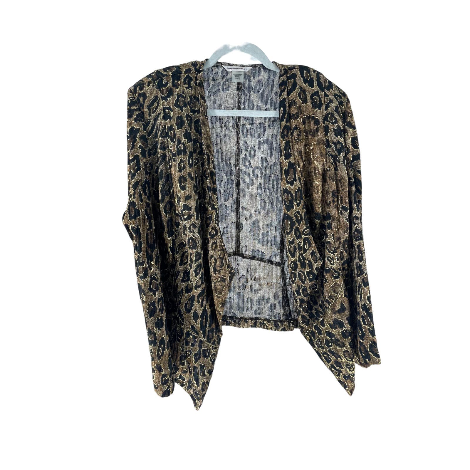 Comfortable Allison Daley Brown Leopard Animal Print Open Front Cardigan Women´s Size XL NlBEhhv4E Novel 