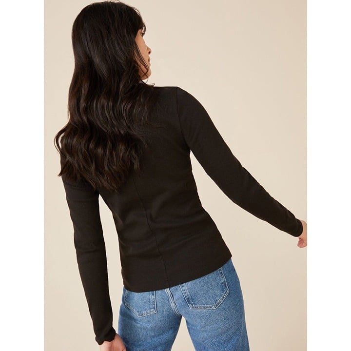 where to buy  2XL Women Long Sleeves Casual Black Shirt with Ribbed Crewneck Top Sexy Fancy mQjaEKyYO Online Exclusive