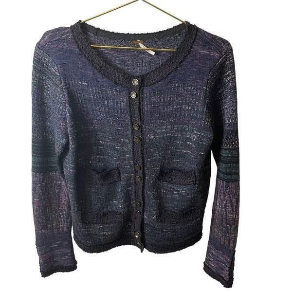 cheapest place to buy  Free People Le Petit Godard Purple Button Front Sweater Cardigan Jacket nJatnMKcp best sale