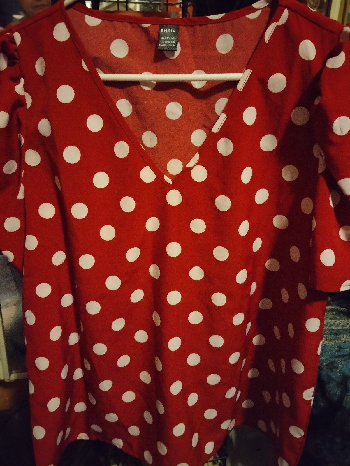 save up to 70% Shein Polka Dot Red short sleeve Top jgdeFR7AW well sale
