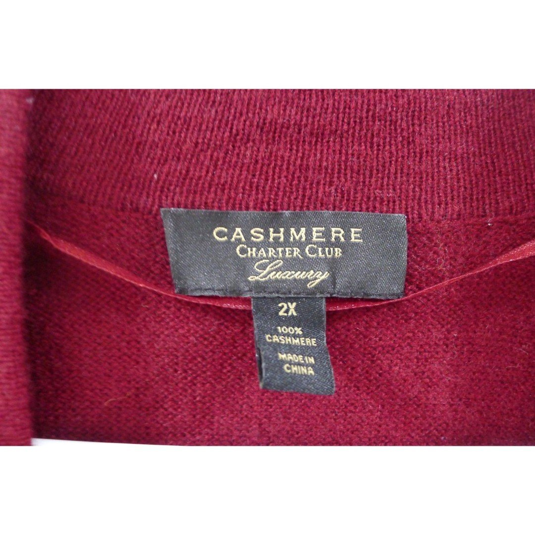 Classic Charter Club Luxury Cashmere Open Front Cardigan - Burgundy 2X kvNJia6AU online store