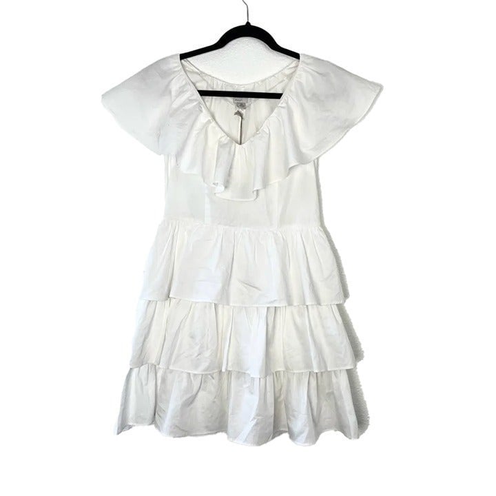 Cheap A New Day Women´s Size S White Cotton Ruffled Flutter Sleeve Summer Dress NWT fPpCCirtb Everyday Low Prices