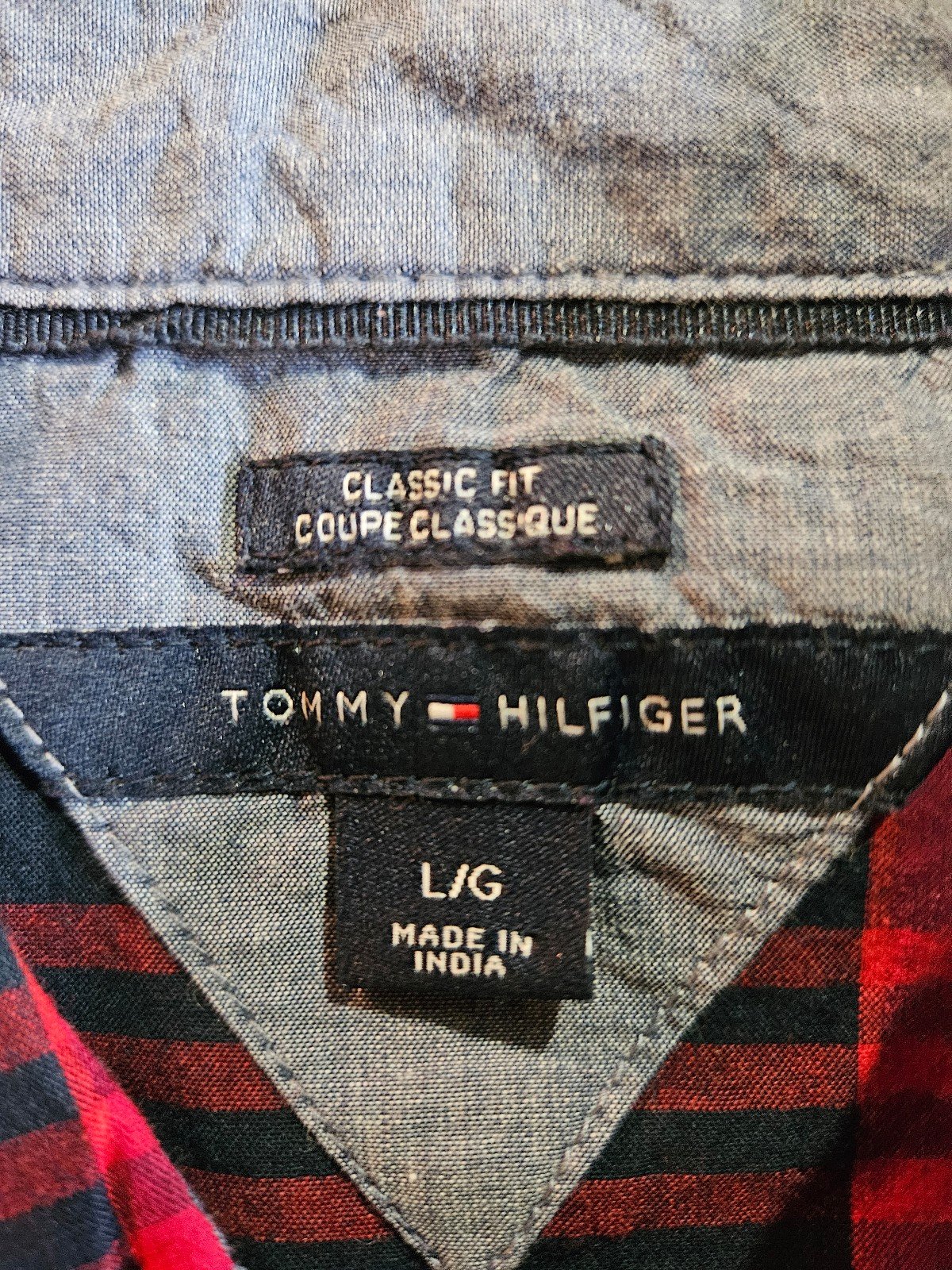Cheap Tommy Hilfiger Women´s Classic Fit Navy Blue And Red Plaid Blouse Size Large J5FRYHUwy outlet online shop