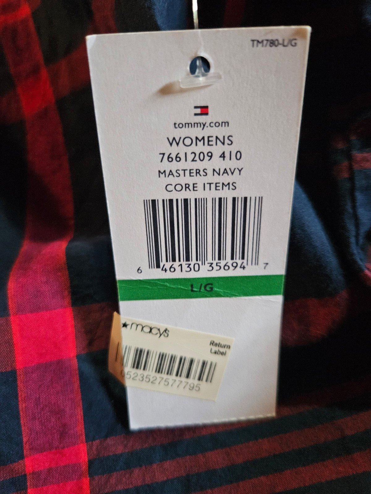 Cheap Tommy Hilfiger Women´s Classic Fit Navy Blue And Red Plaid Blouse Size Large J5FRYHUwy outlet online shop