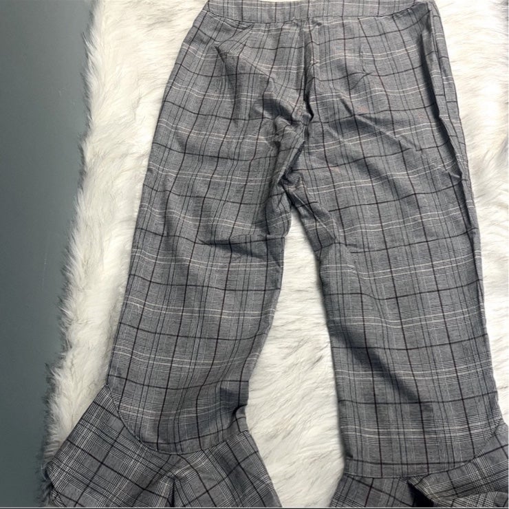 Affordable Anthropologie //Ro & De// Plaid Peplum Ruffle Capri Crop Trouser Pant P2HM05beL Counter Genuine 