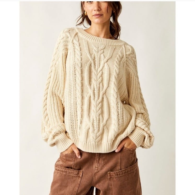 big discount Free People Chunky Cable Knit Frankie Swea